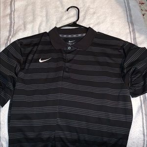 Black Nike Golf Horizontal Striped Polo